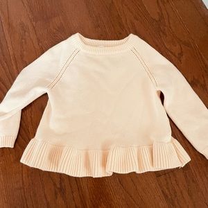Girls Jamie Kay size 4 knit top with ruffle peach apricot 100% cotton